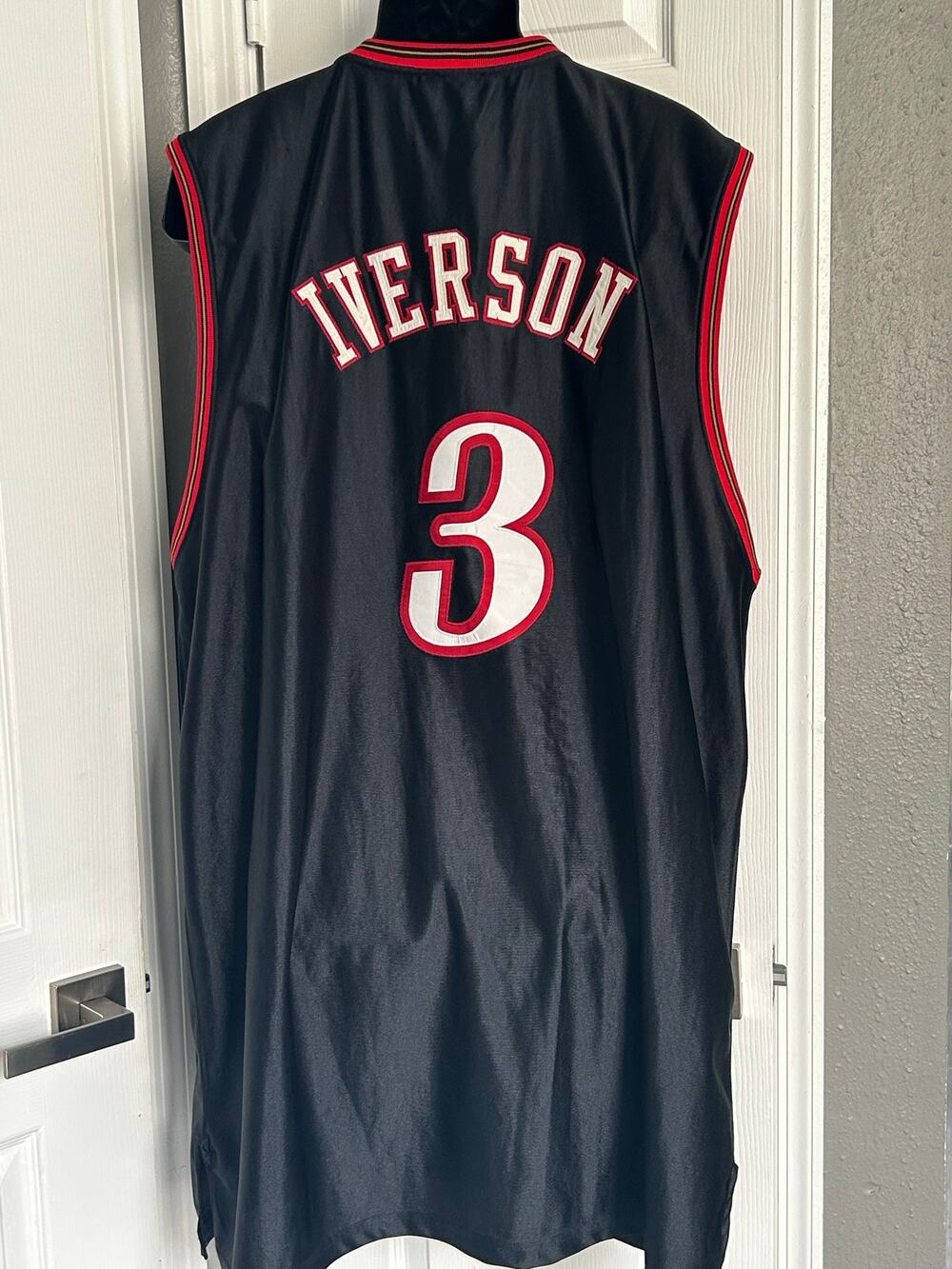 Allen Iverson Philadelphia 76ers Authentic Reebok Jersey Black Size 56 NBA Y2K